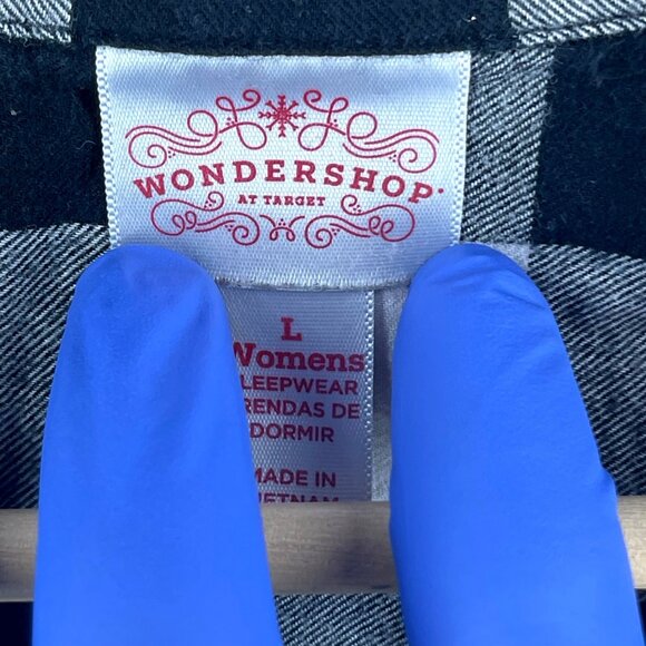 Wondershop Black & White Plaid Womens Sleepwear Shirt Dress Wondershop Size L - Picture 5 of 8